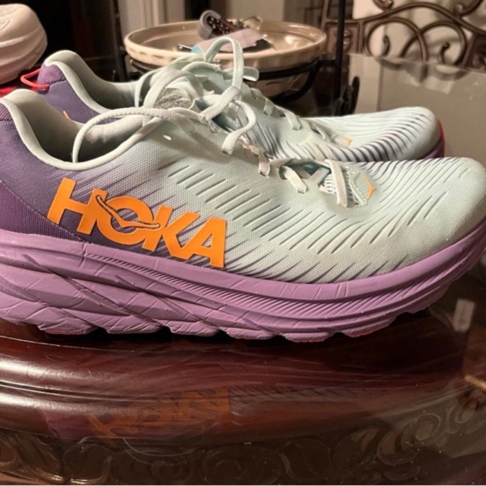 Hoka One One Women's Mint and Lavender Athletic Shoes